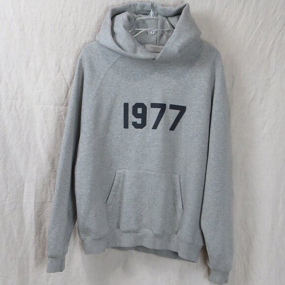 Fear of God Essentials 1977 Hoodie with Kangaroo Pocket SIZE Medium Gray - Picture 1 of 9